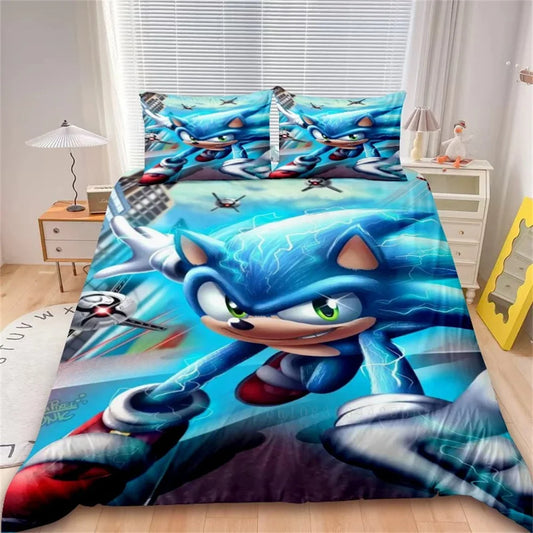Cartoon Duvet Cover Set Bedding Soft Laundry Cotton S-Sonic-S Film H-Hedgehogs 2/3 Piece Set Four Seasons Student Dormitory
