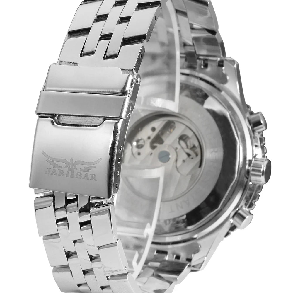 Jaragar 50MM Automatic Mechanical Watch for Men,Multifunctional,Date Month Week Display,3ATM Waterproof,Business Casual Style