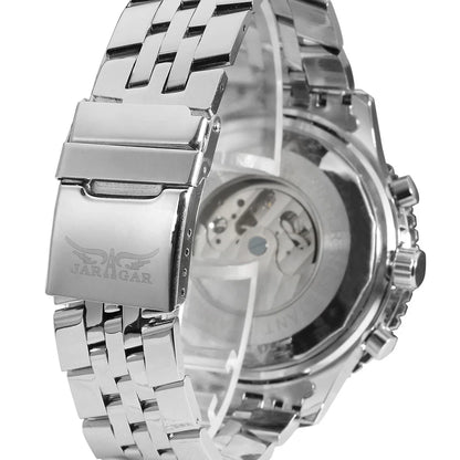 Jaragar 50MM Automatic Mechanical Watch for Men,Multifunctional,Date Month Week Display,3ATM Waterproof,Business Casual Style