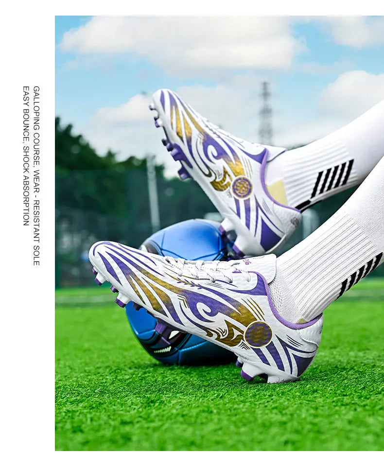 Original Soccer Cleats Men Training Shoes Outdoor Non-slip Children's Football Shoes Long Spikes Men's Futsal Shoes Size 32-45