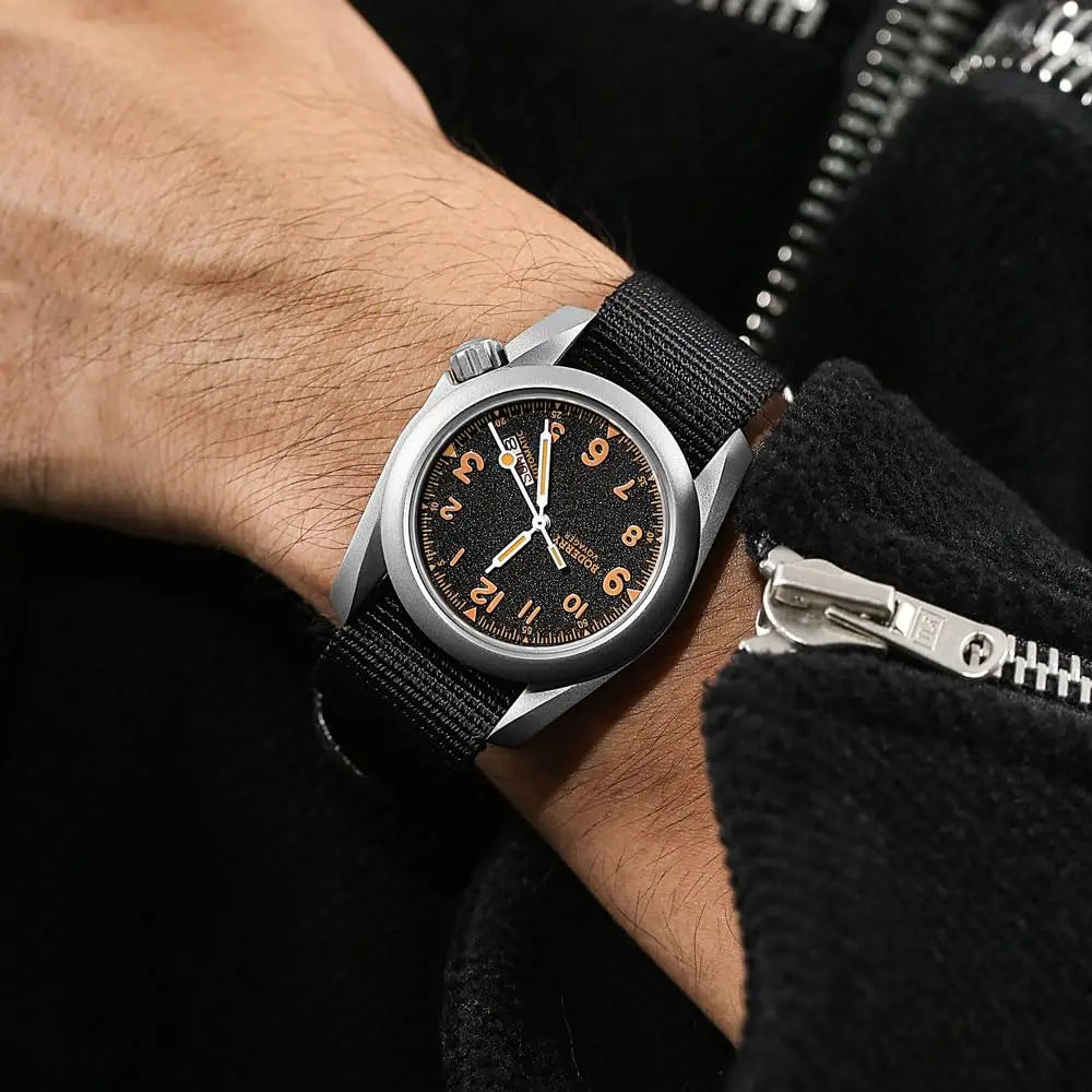 BODERRY Men Automatic Watch 40MM Titanium Pilot Sport Mechanical Wristwatch 100m Waterproof Sapphire C3 Luminous NH35