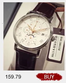 Reloj de lujo suizo LOBINNI para hombre, mecánico automático con calendario perpetuo, cristal de zafiro y multifunción L13019-8