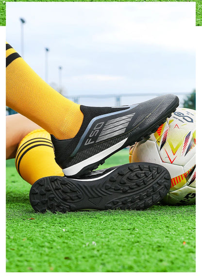 New Men's Football Boots Comfortable Soccer Shoes Match Training Boys Non-Slip Long Spikes Breathable Adult Cleats Outdoor Sport