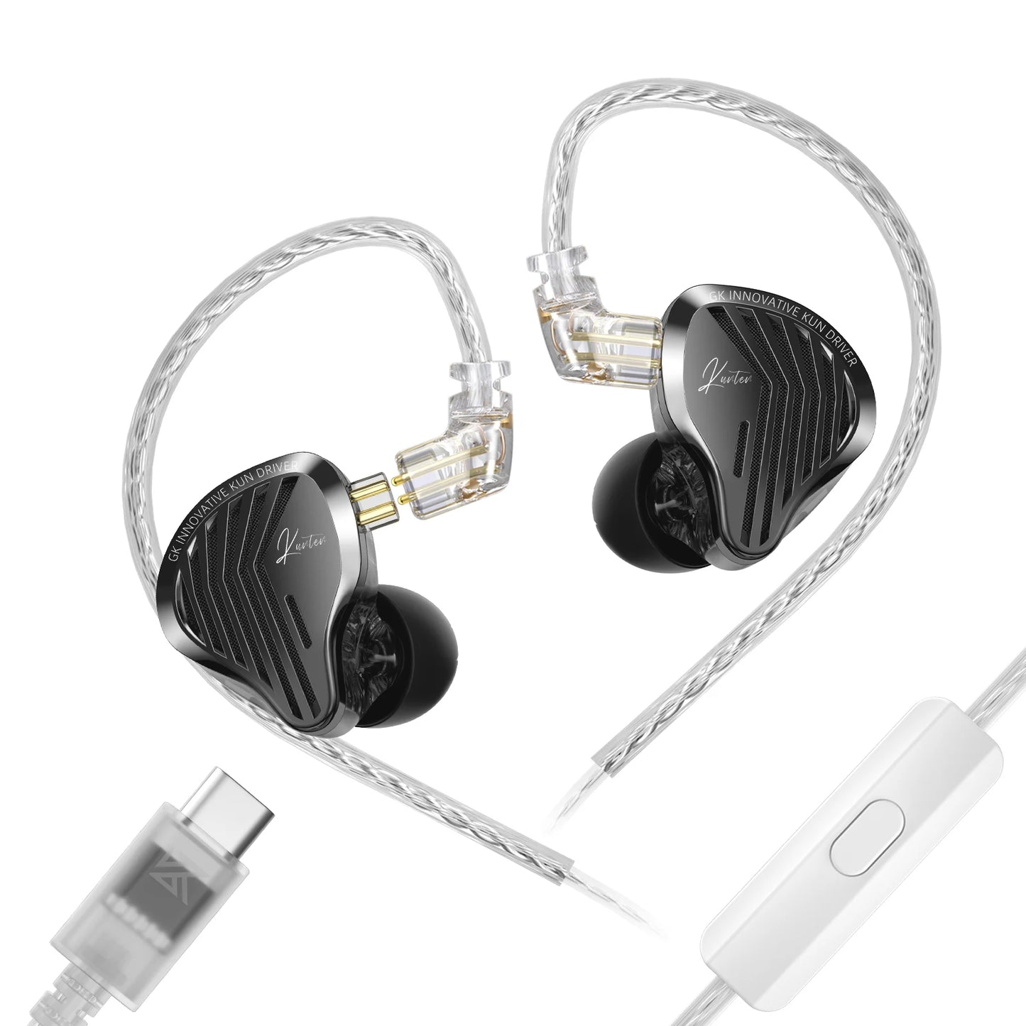 GK KUNTEN Earphones New Generation Dynamic Driver Unite Headests Hifi Music Earbuds DJ Headphones