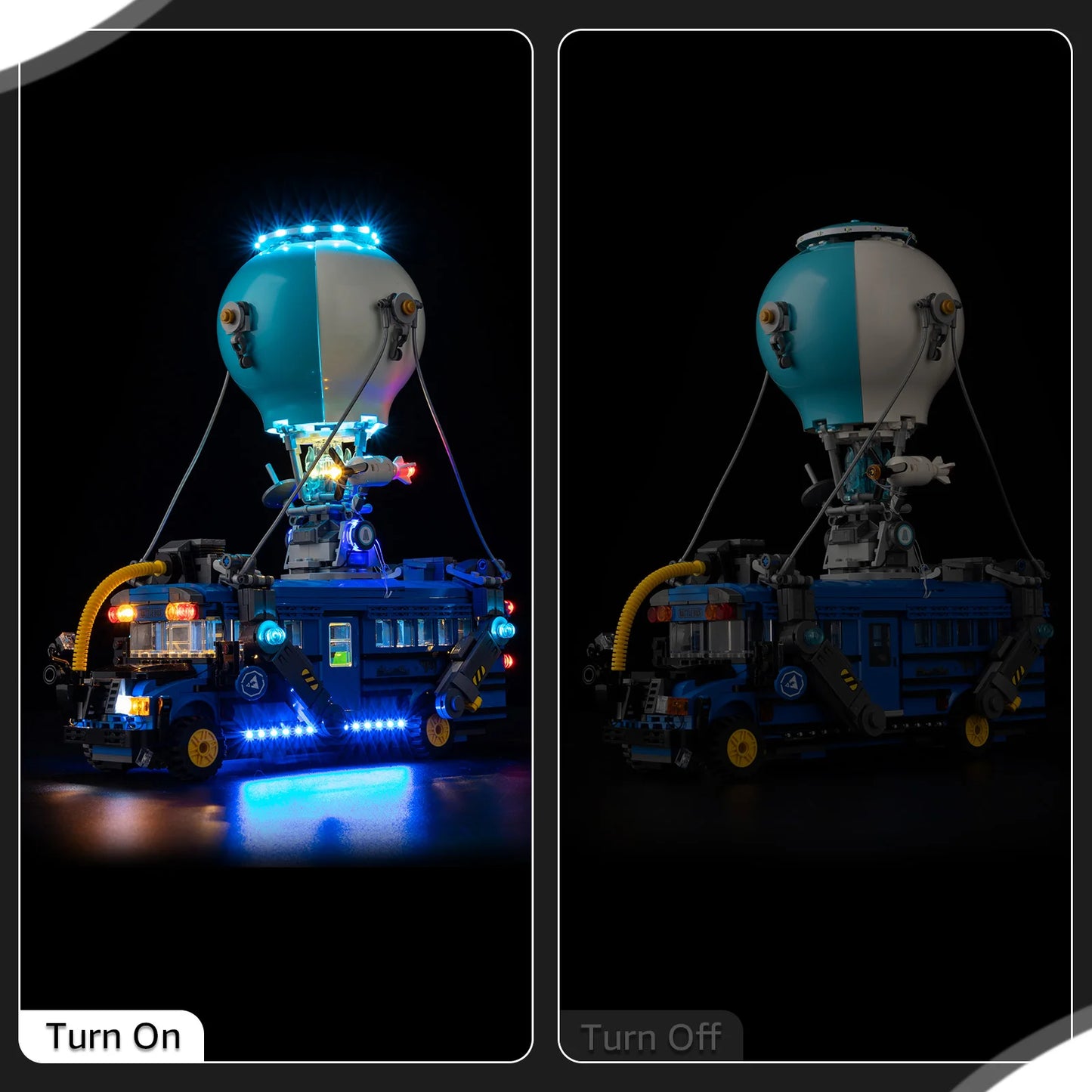 Conjunto de iluminação LED sem modelo, compatível com blocos de construção LEGO Fortnite Battle Bus 77073