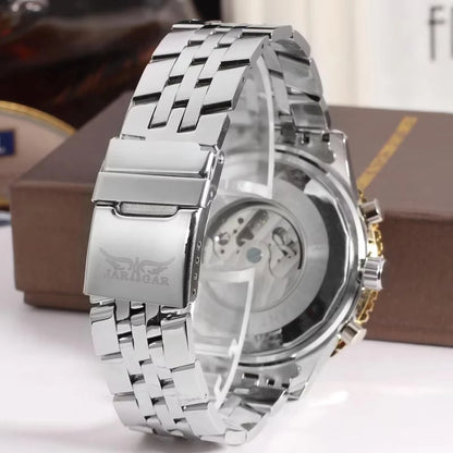 Jaragar 50MM Automatic Mechanical Watch for Men,Multifunctional,Date Month Week Display,3ATM Waterproof,Business Casual Style