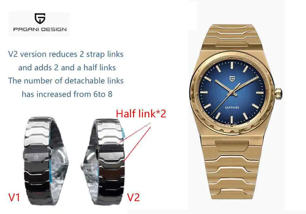 PAGANI DESIGN 2026 New Thin 7mm Fashion Men's Quartz Watch 10Bar Waterproof Stainless Steel Sapphire C3 Upgrade V2 reloj hombre