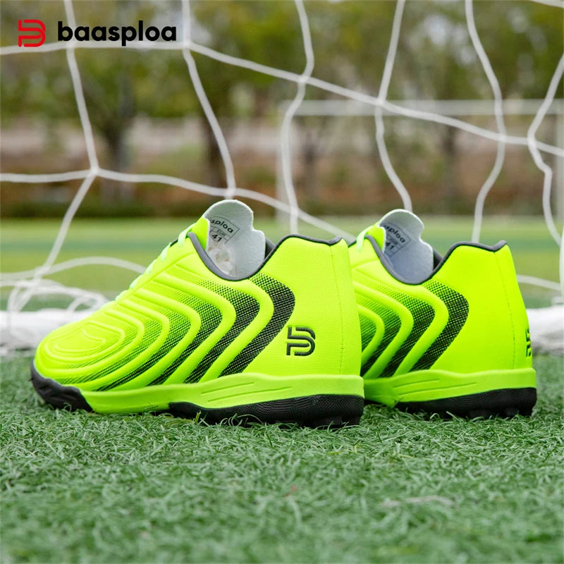 Baasploa Men's Soccer Shoes Comfort Brand Lightweight Turf Training Professional Football Shoes Male Soft Sneakers Non-Slip