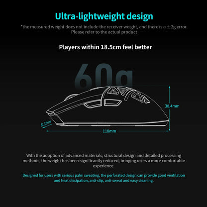 RAWM SL01C Wireless Lightweight Gaming Bluetooth Mouse Tri-Mode E-sports Gamer Mini Hollow PAW3311 PC Laptop Office Accessories