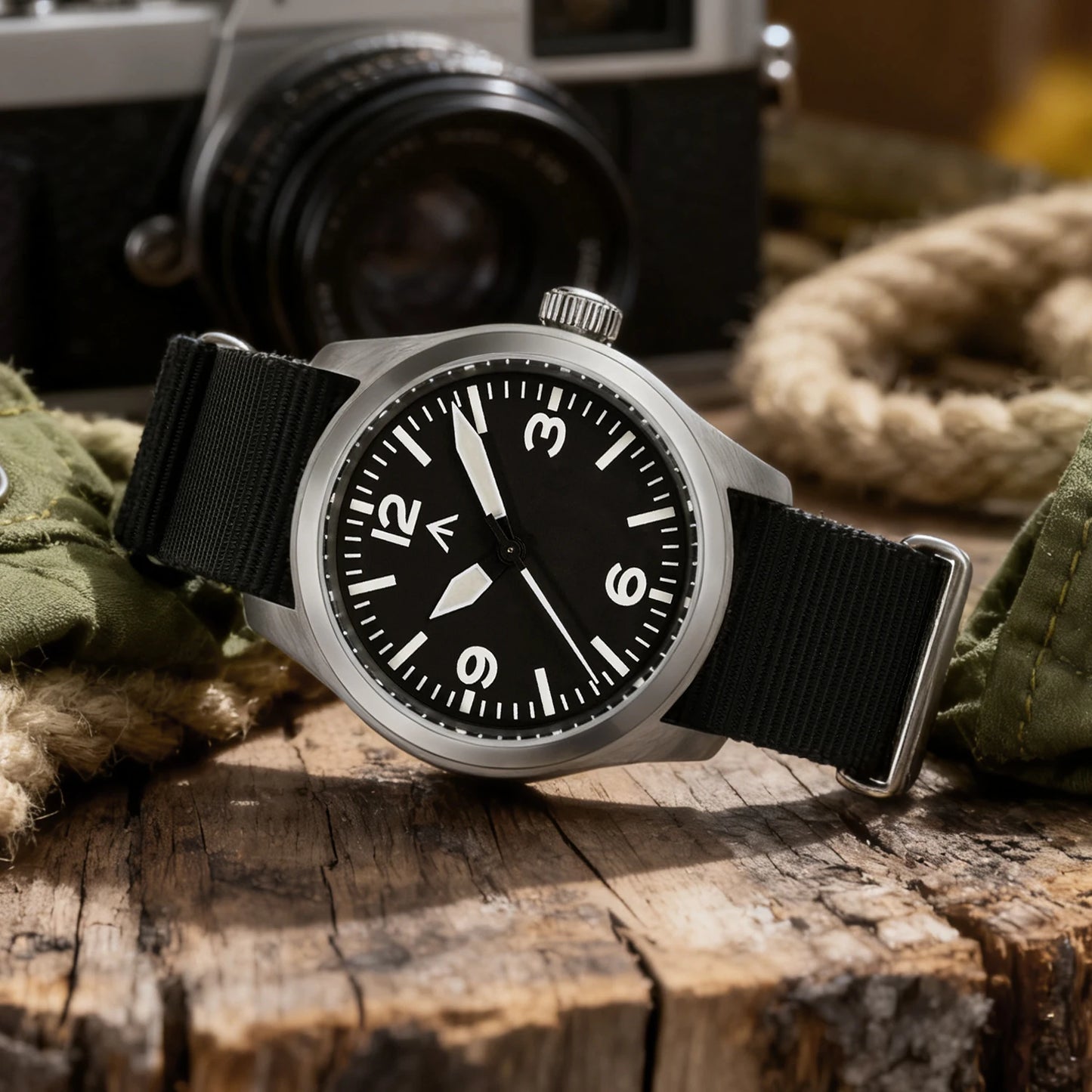 Militado ML08 V2 Vintage Quartz Watch Military VH31 Movement  Double Sapphire Crystal C3 BGW-9 Luminous Waterproof 38mm Watch