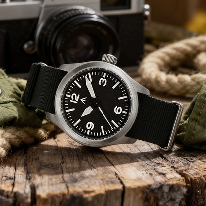 Militado ML08 V2 Vintage Quartz Watch Military VH31 Movement  Double Sapphire Crystal C3 BGW-9 Luminous Waterproof 38mm Watch