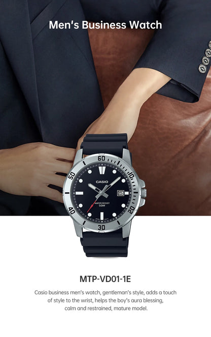Casio watch for men business fashion resin strap atmospheric waterproof  MTP-VD01-1E