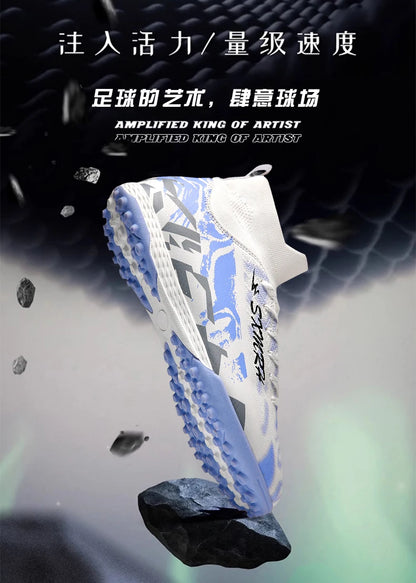 Double Star Men's High-Top TF Turf Football Boots, Youth & Student Edition, Adult & Kids, Professional Match & Training Soccer Shoes