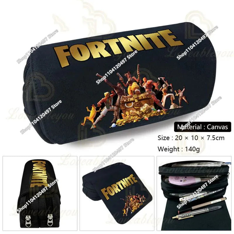 Fortnite Anime Pencil Bag Kawaii Pencil Case Large Capacity Waterproof Handheld Cosplay Pencil Pouch Office Stationery Gift Toy