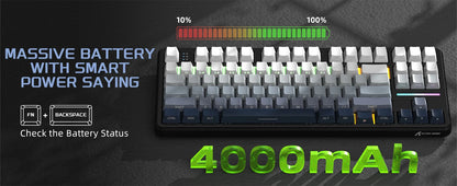 ATTACK SHARK X87 Wireless Mechanical Gaming Keyboard, Tri-Mode BT5.0/2.4GHz/USB-C Gasket Hot Swappable Custom Keyboard, Pre-lube