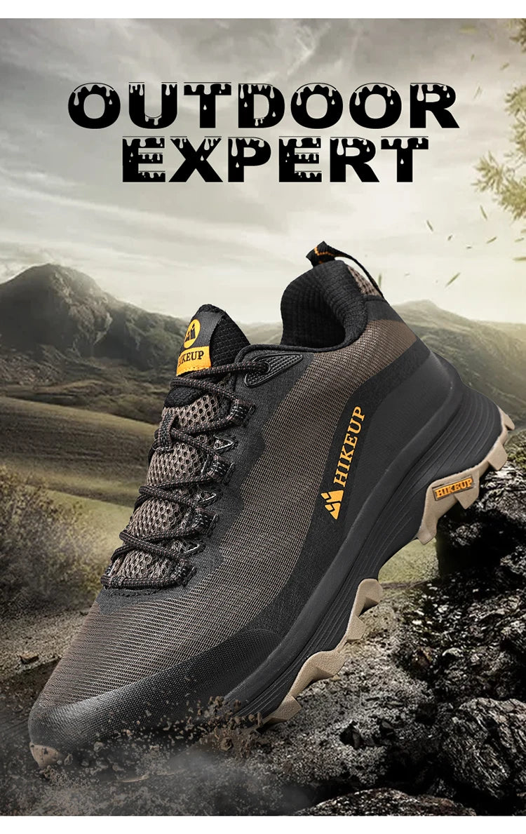 HIKEUP Outdoor Running Shoes Men Women Anti-Skid Hiking Camping Sports Trail Male Safety Footwear Comfort Trekking Sneakers