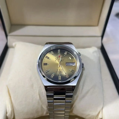 Unisex Orient Mechanical Watch Steel Strap Folding Clasp Full Function World Time Watch Series 35MM