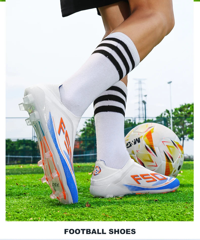 New Men's Football Boots Futsal Outdoor Sneakers Match Grass Non-Slip High-Quality Soccer Shoes Cleats Hot-Selling High-Top Light