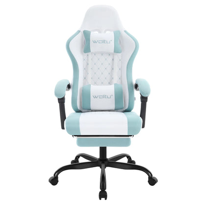WOLTU Massage Gaming Chair Ergonomic Gamer Chair with Footrest, Lumbar Support, Adjustable Headrest, Swivel Computer Office Chair