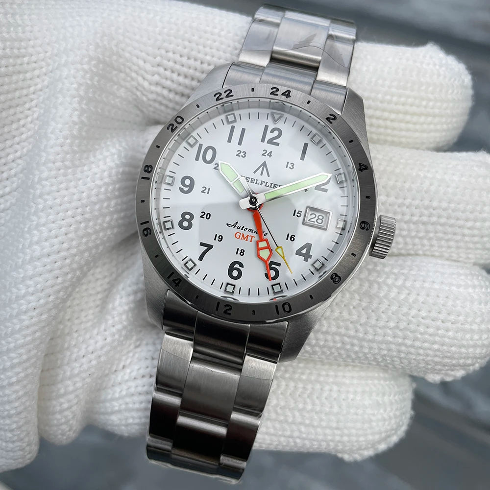 Relógio de pulso mecânico STEELFLIER Official SF792 GMT, movimento NH34, luminescência Super BGW9 C3, resistente à água até 200M, relógio de mergulho de luxo para homem