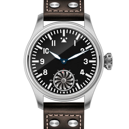 Hruodland Pilot St3620 Retro Men's Manual Mechanical Watch Luxury Sapphire Bgw-9 Night Light Turbine Waterproof 5Bar