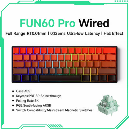 Akko MonsGeek FUN68 FUN60 PRO&MAX HE Magnetic Keyboard 60% 65% Gaming Keyboards Rapid Trigger 8K Custom Keyboard Gamer Esports
