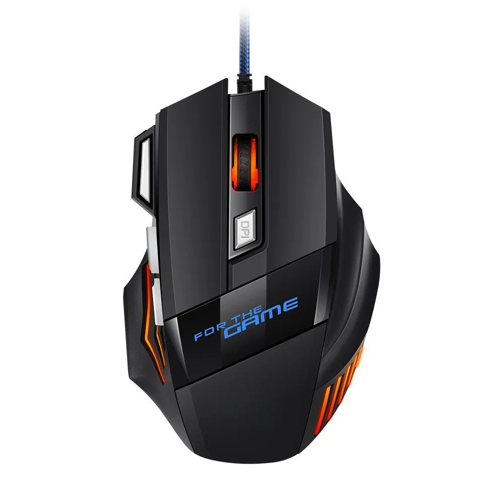 1 rato gaming USB Hyperspeed novo para PC, retroiluminado RGB, rato gaming ergonómico 7D para esports, com fios, para portátil e PC gamer