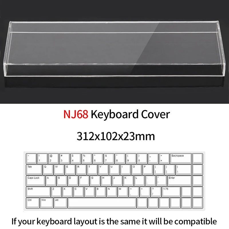 Funda protectora transparente de acrílico para teclado mecánico, cubierta antipolvo para teclado de 60/61/64 96 98 104/108 teclas, funda para ratón y teclado