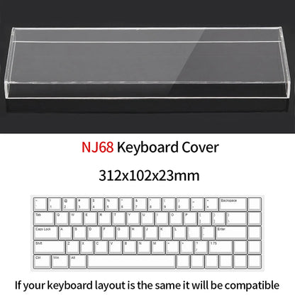 Funda protectora transparente de acrílico para teclado mecánico, cubierta antipolvo para teclado de 60/61/64 96 98 104/108 teclas, funda para ratón y teclado
