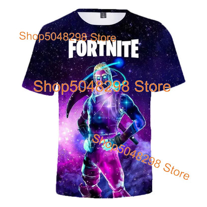 T-shirt Fortnite Bushranger para Crianças, Estampado 3D Banana Peely, T-shirt para Homem e Mulher, Top de Verão Battle Royale, Presentes de Aniversário