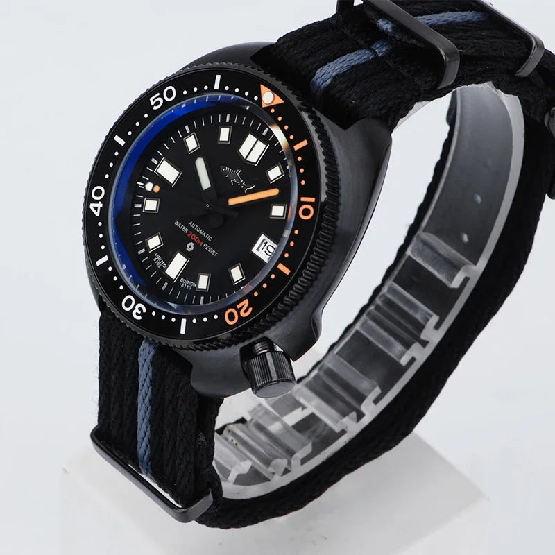 Heimdallr Men's watches 44mm PVD 6105 Diver Watch Japan NH35 Movement Automatic 200M Waterproof Ceramic Bezel Wristwatch