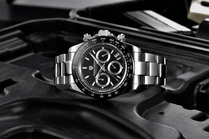 PAGANI DESIGN New Ceramic Bezel Men Quartz Wristwatches Luxurys Sapphire Glass Chronograph 100m Waterproof Stainless Watches Men