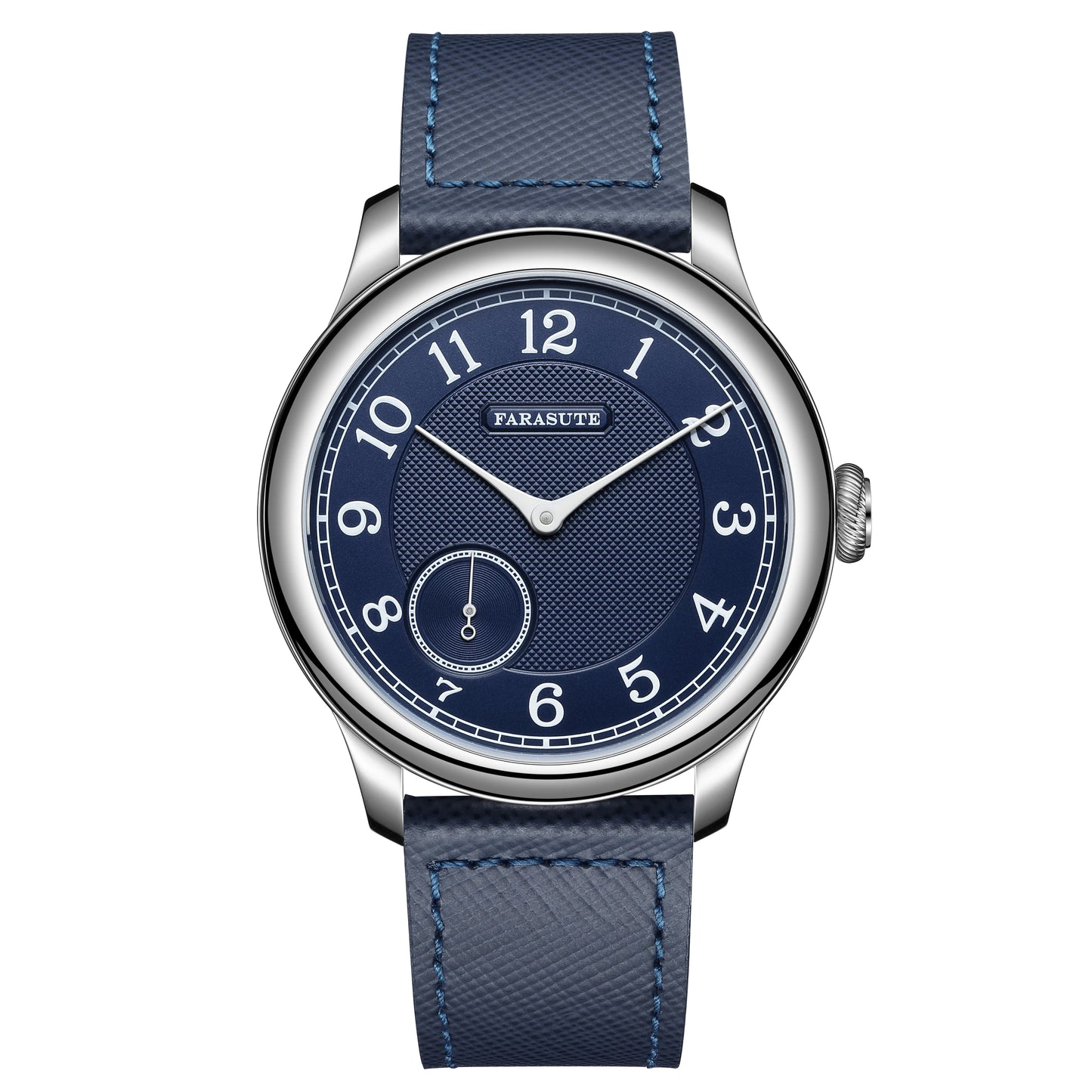 Reloj mecánico manual FARASUTE NEW Machinery para hombre, esfera salmón, ST17, segundero pequeño, estilo vintage, brazalete Bonklip