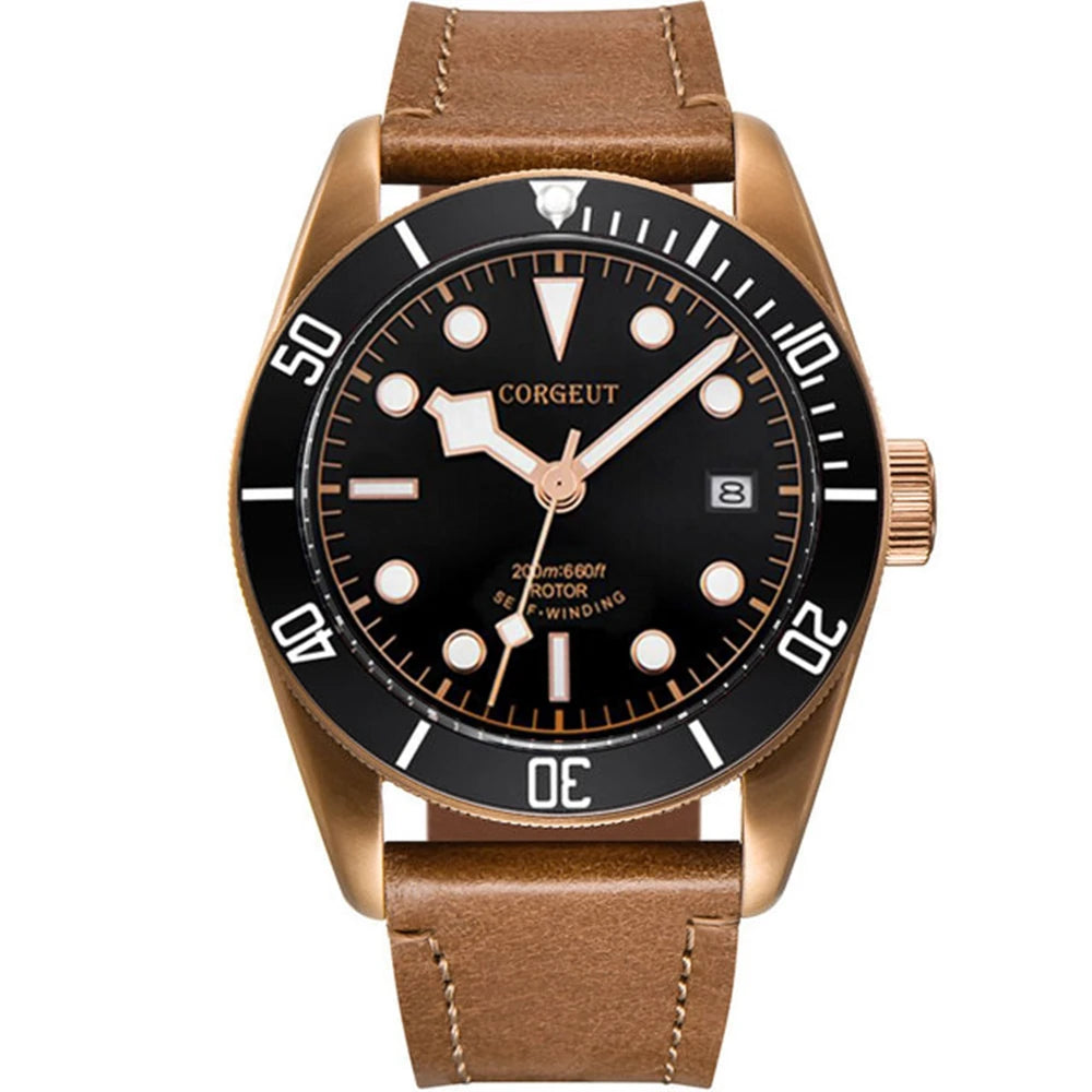 Luxury NH35A Corgeut 41mm Automatic Men Watch PVD Case Sapphire Military Male 10BAR wim Watches Luminous Mechanical WristWatches