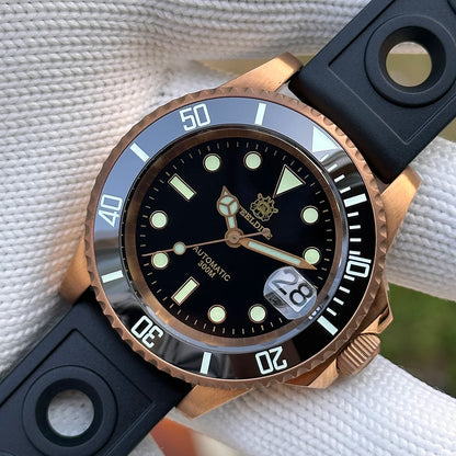 STEELDIVE Brand SD1953S Solid Bronze 41mm 30ATM Waterproof Sapphire Glass Super Luminous  NH35 Automatic Mens Dive Watch