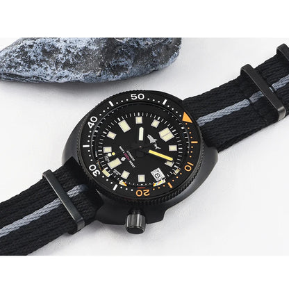Heimdallr Men's watches 44mm PVD 6105 Diver Watch Japan NH35 Movement Automatic 200M Waterproof Ceramic Bezel Wristwatch