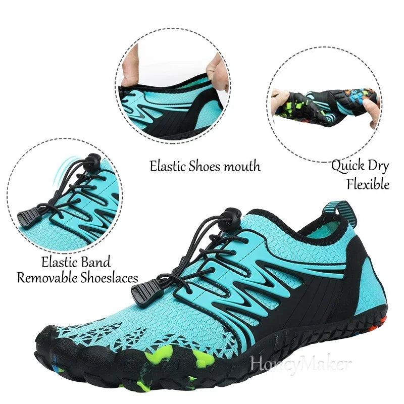 Zapatos acuáticos unisex de secado rápido con drenaje para vadeo, playa, deportes acuáticos, natación, yoga, buceo, surf y uso barefoot