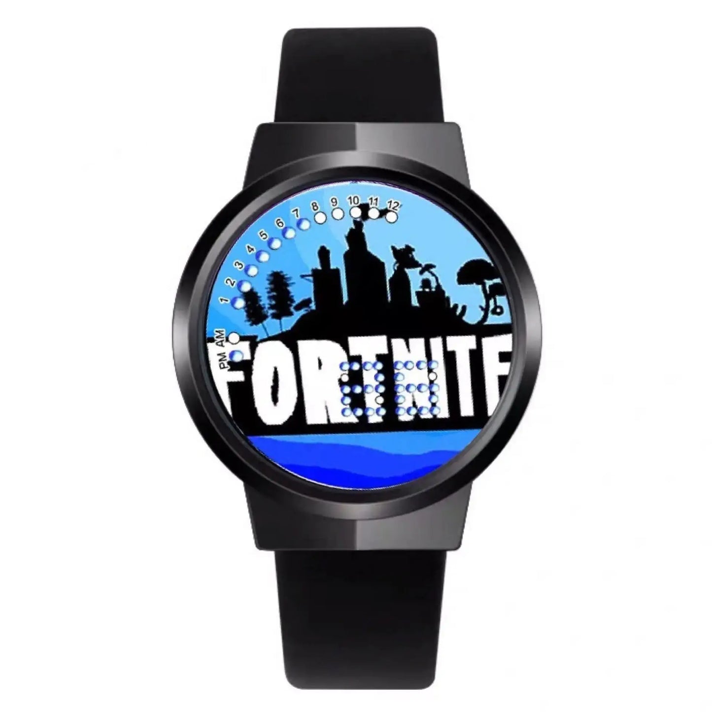 Relógio Fortnite kawaii personalizado com luz noturna LED tátil, estilo cartoon e fashion, relógio eletrónico para estudantes, presente para amigos