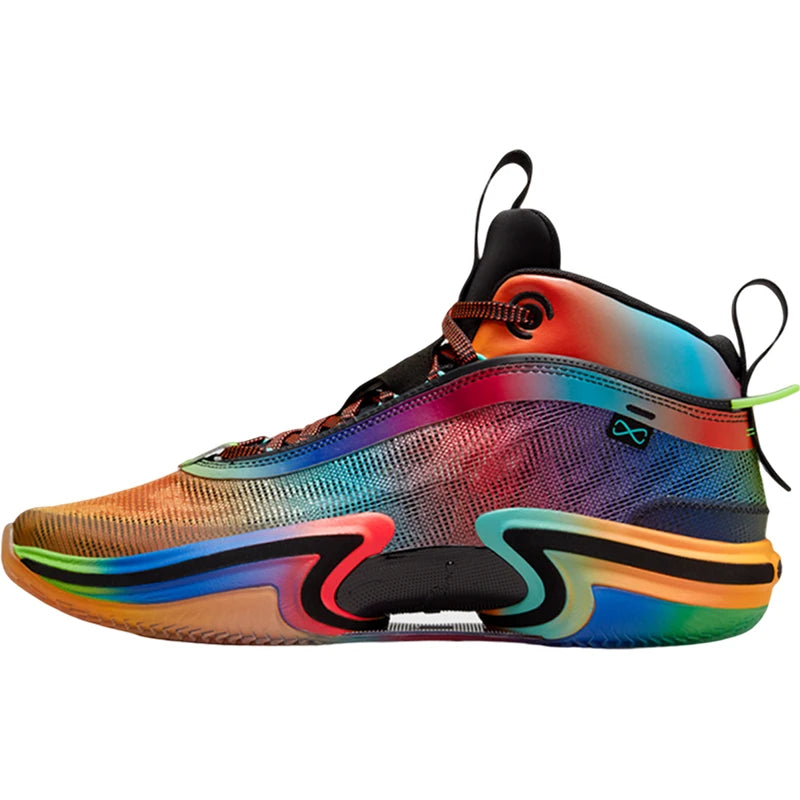 Sapatilhas de Basquetebol Nike Authentic Jordan Unissexo Rainbow Mid-Top Duráveis DN4200-064