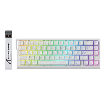 Teclado mecânico gaming ATTACK SHARK X68 HE Rapid Trigger 60% com fios, com atuação ajustável, interruptores magnéticos Hall Effect, 8KH