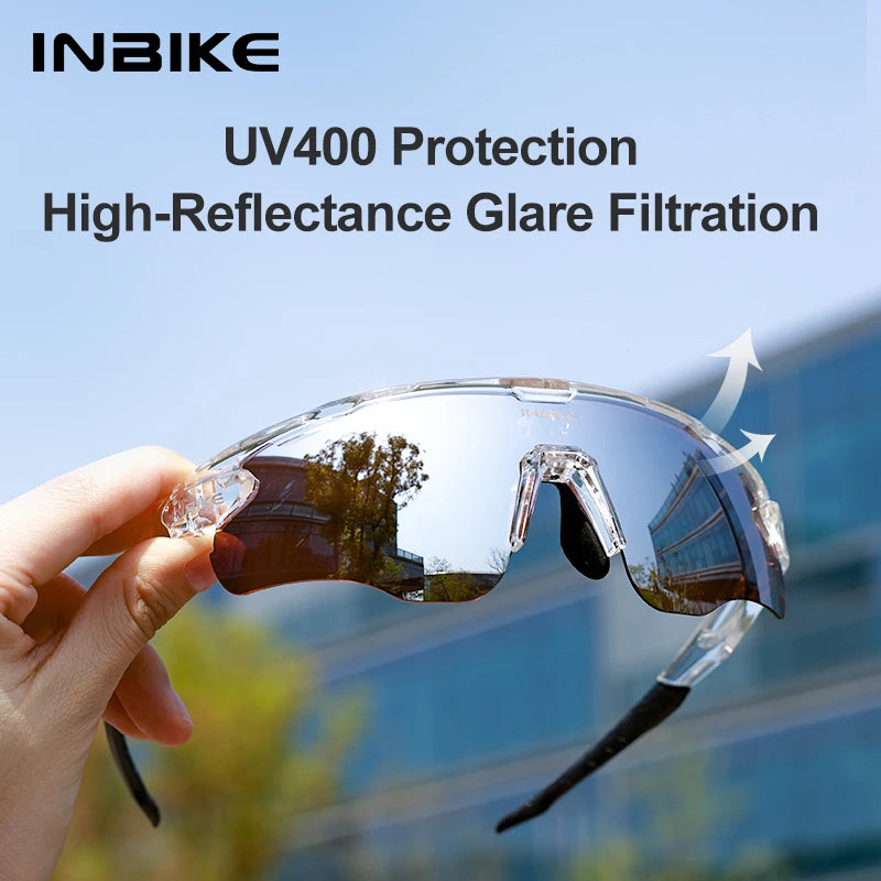 INBIKE 2025 MTB Cycling Sunglasses Polarized UV Protection for Road Biking Mountain Bike Running Hiking Outdoor Sports Glasses