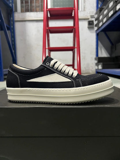 Casual Shoes Men Low Top Quality Denim Lace Up Thick Sole Luxury Designer Hip-hop Dunk Sport Trainers Women Summer Flat Sneakers