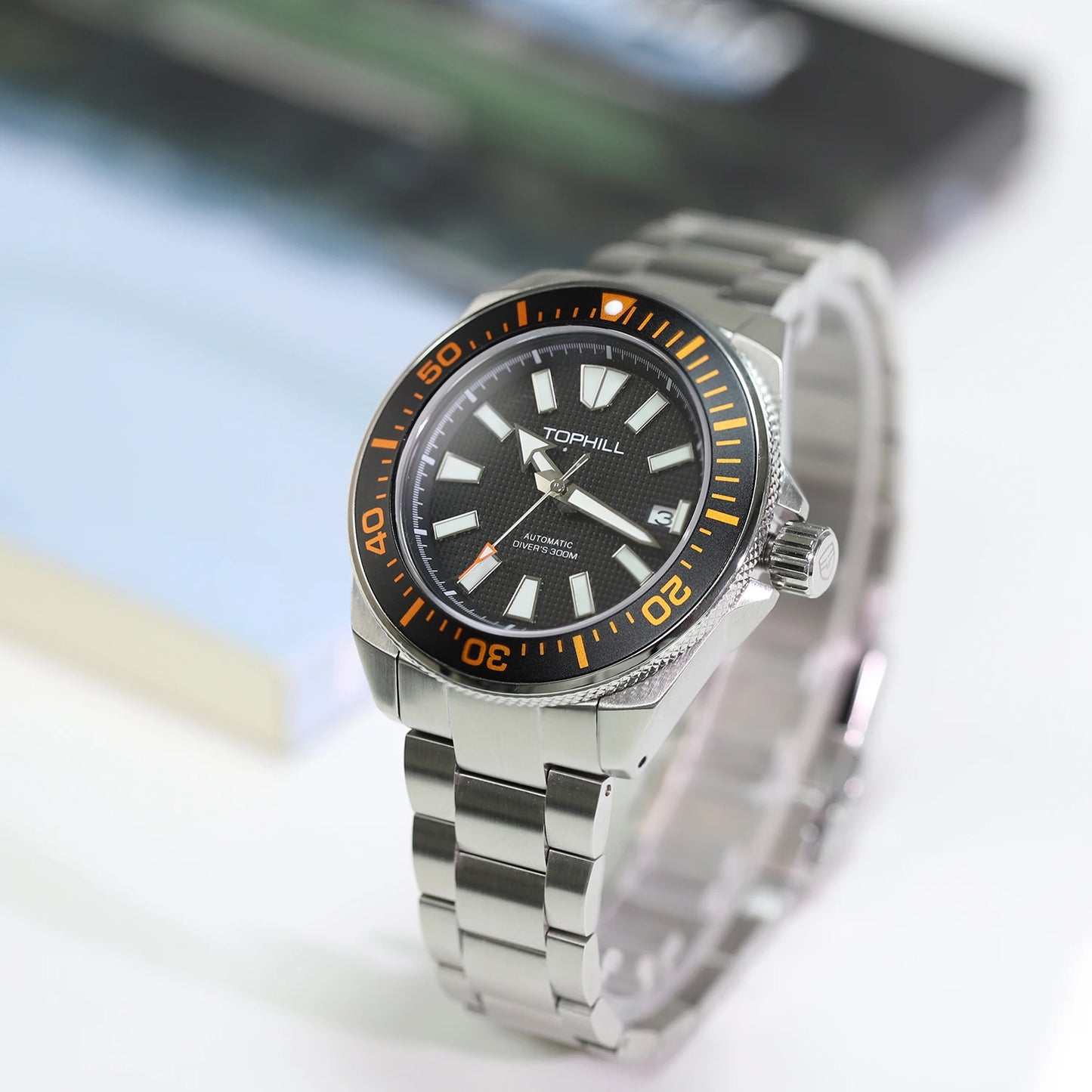 TOPHILL 43.5mm Professional Dive Watch Automatic NH35 Movement Sapphire 300M Waterproof Super Luminous Diving Men's Wristwatches