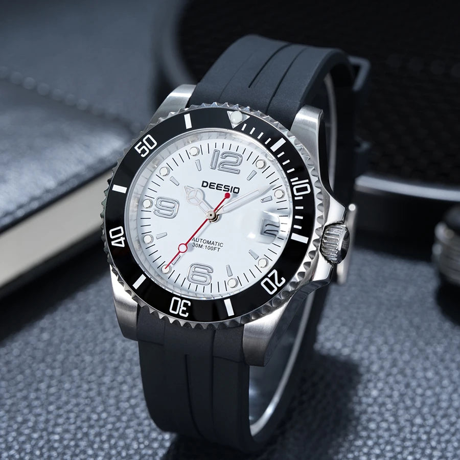 DEESIO Men's Automatic Mechanical Watch Stainless Steel Luminous Date Sports Casual Luxury Watch Gift for Men Sapphire Crystal