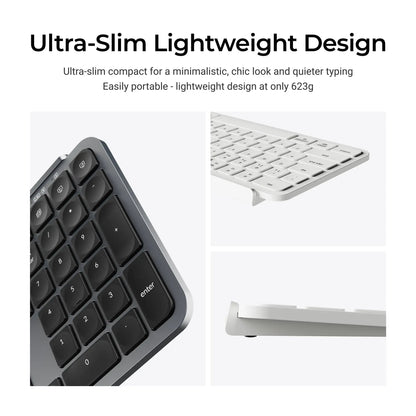 Teclado inalámbrico ultrafino Keychron B6 Pro con distribución ISO, tamaño completo, portátil y ligero, conexiones 2.4GHz y Bluetooth