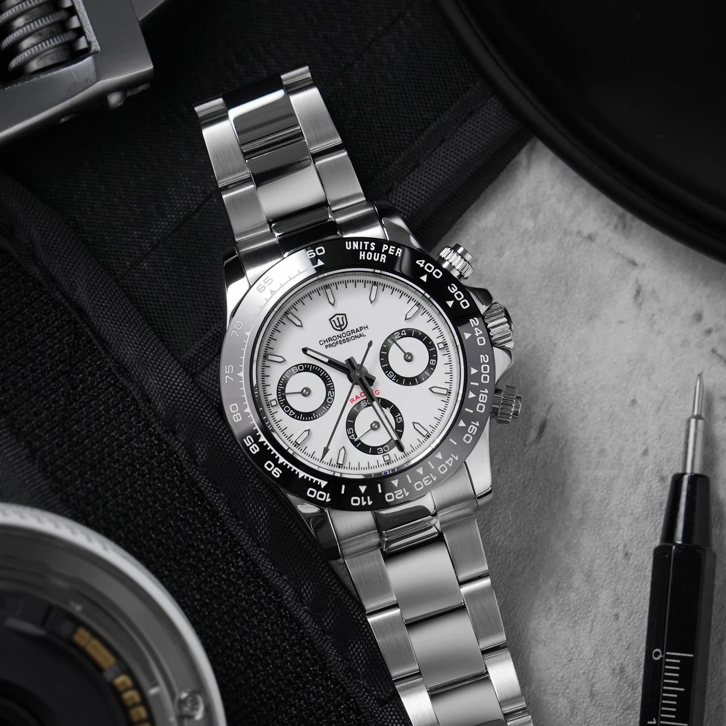 Watchdives WD16500 V2 Men's Watch VK63 Quartz Movement Chronograph Wristwatch Stainless Steel Sapphire Crystal Luminous Watches