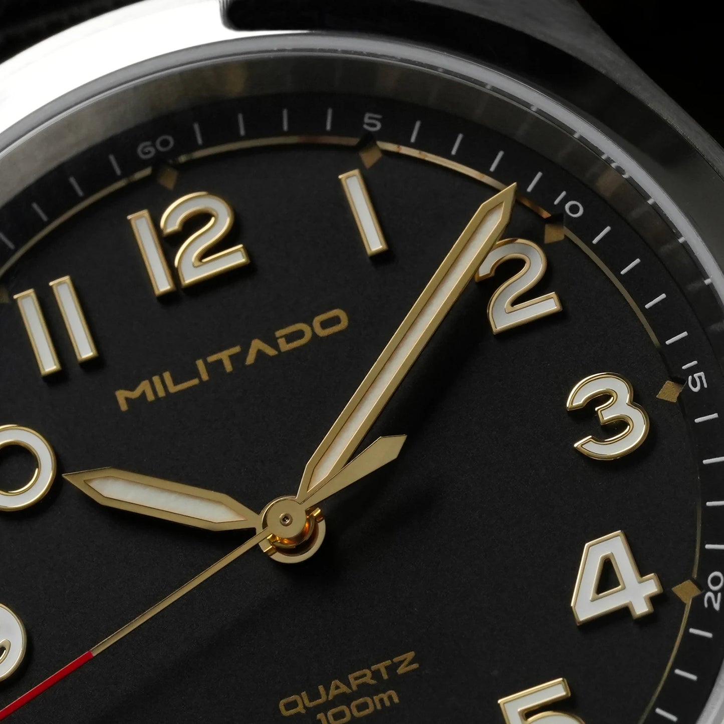 Militado ML08 Quartz Watch  VH31 Movement Steel Strip Sapphire Crystal Vintage Watch 10Bar Waterproof BGW9 Luminous Mens Watch