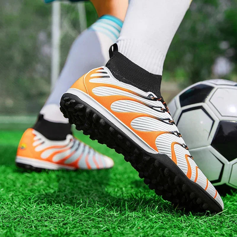 Chaussures de Football pour hommes, chaussures de Sport FG/TF, bottes d'entraînement en plein air pour garçons, antidérapantes, longues pointes, Futsal d'intérieur confortables