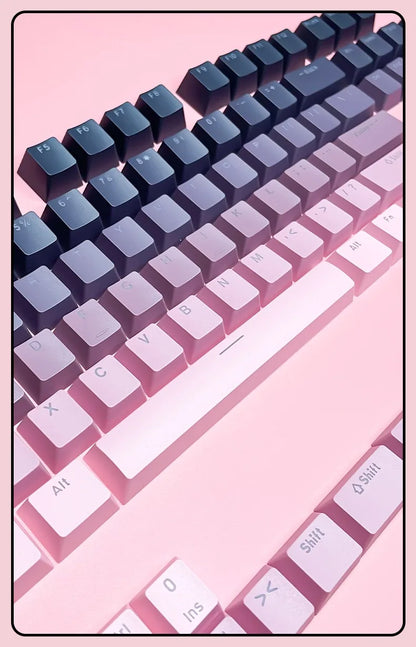 Keycap RGB gamer retroilluminati a gradiente per tastiera meccanica con switch MX, profilo OEM, PBT bianco e blu, layout ISO, tasti fai da te