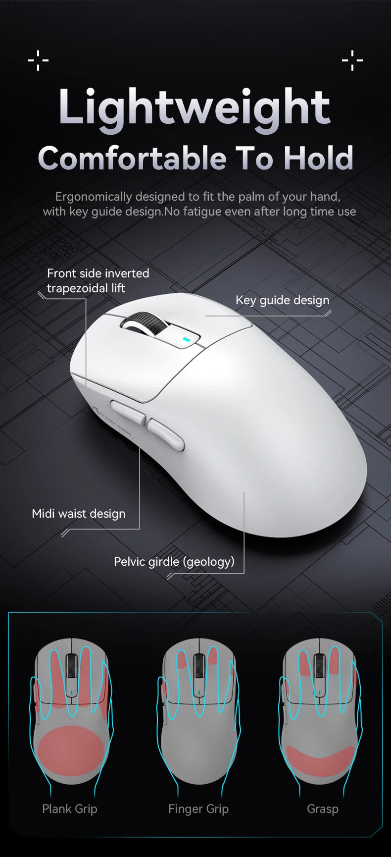 Mouse gaming wireless ATTACK SHARK X3/X3PRO 4K/8K, 26K DPI, tri-mode (cablato/2.4GHz/BT5.2), leggero, sensore PAW3395 per gamer